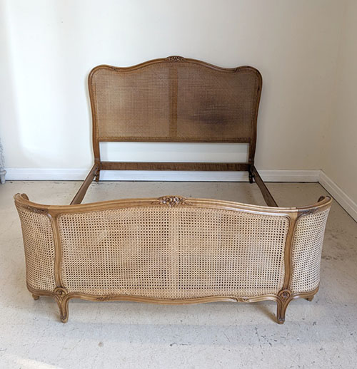 IB5233 Superb Vintage French Custom Kingsize Cane Bed